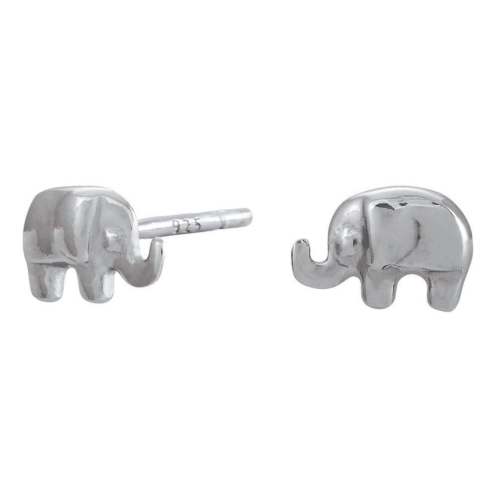 Rhod. Silberohrringe Elefant