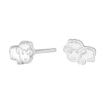 Rhod. silver earrings sheep