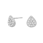 Rhod. silver earring w/ cz