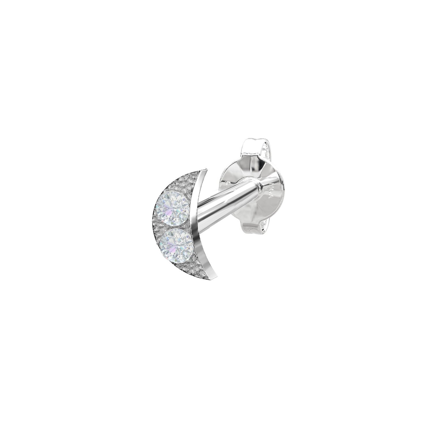Rhod. Silberohrring m/cz PIERCE52 1 Stck.