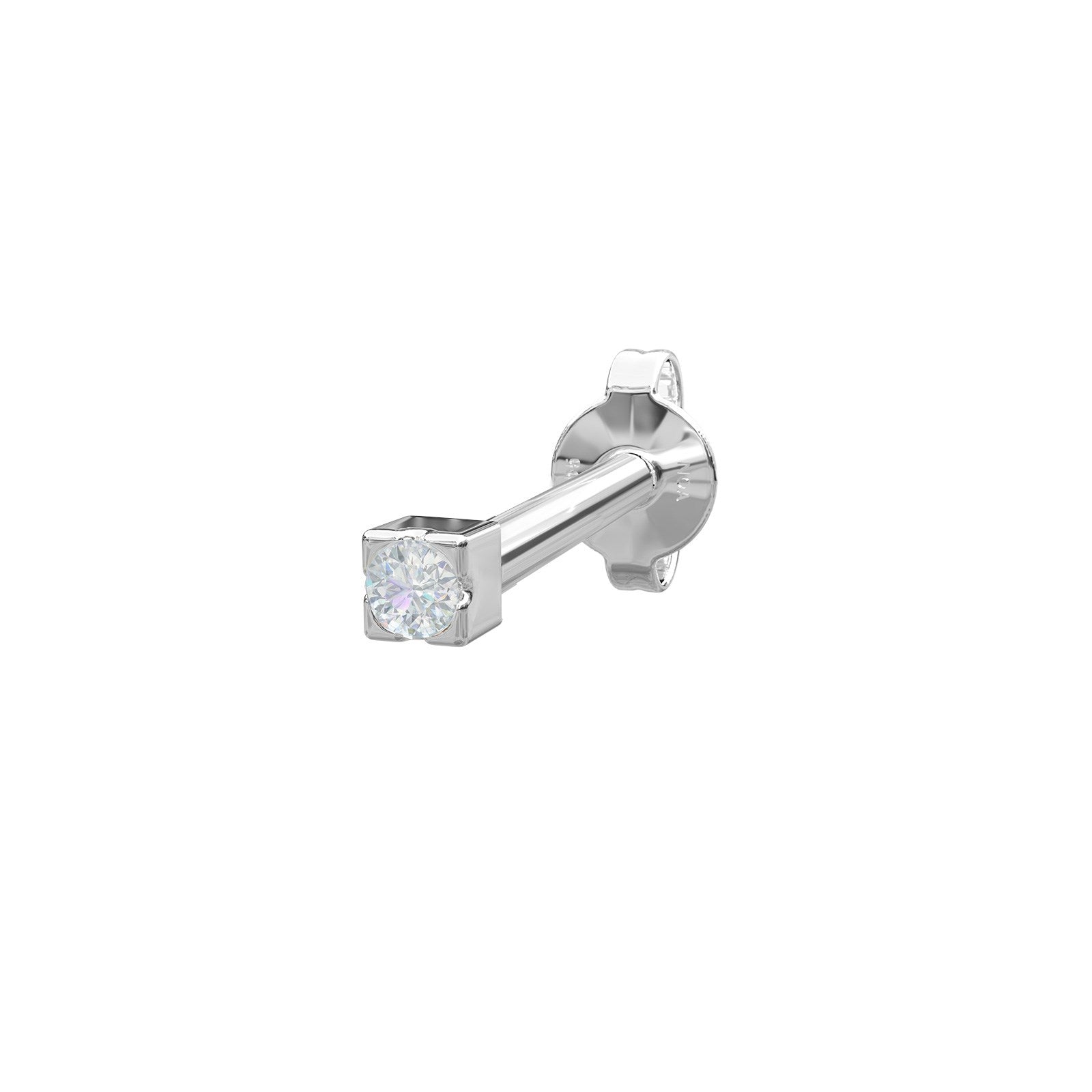Rhod. Silberohrring m/cz PIERCE52 1 Stck.