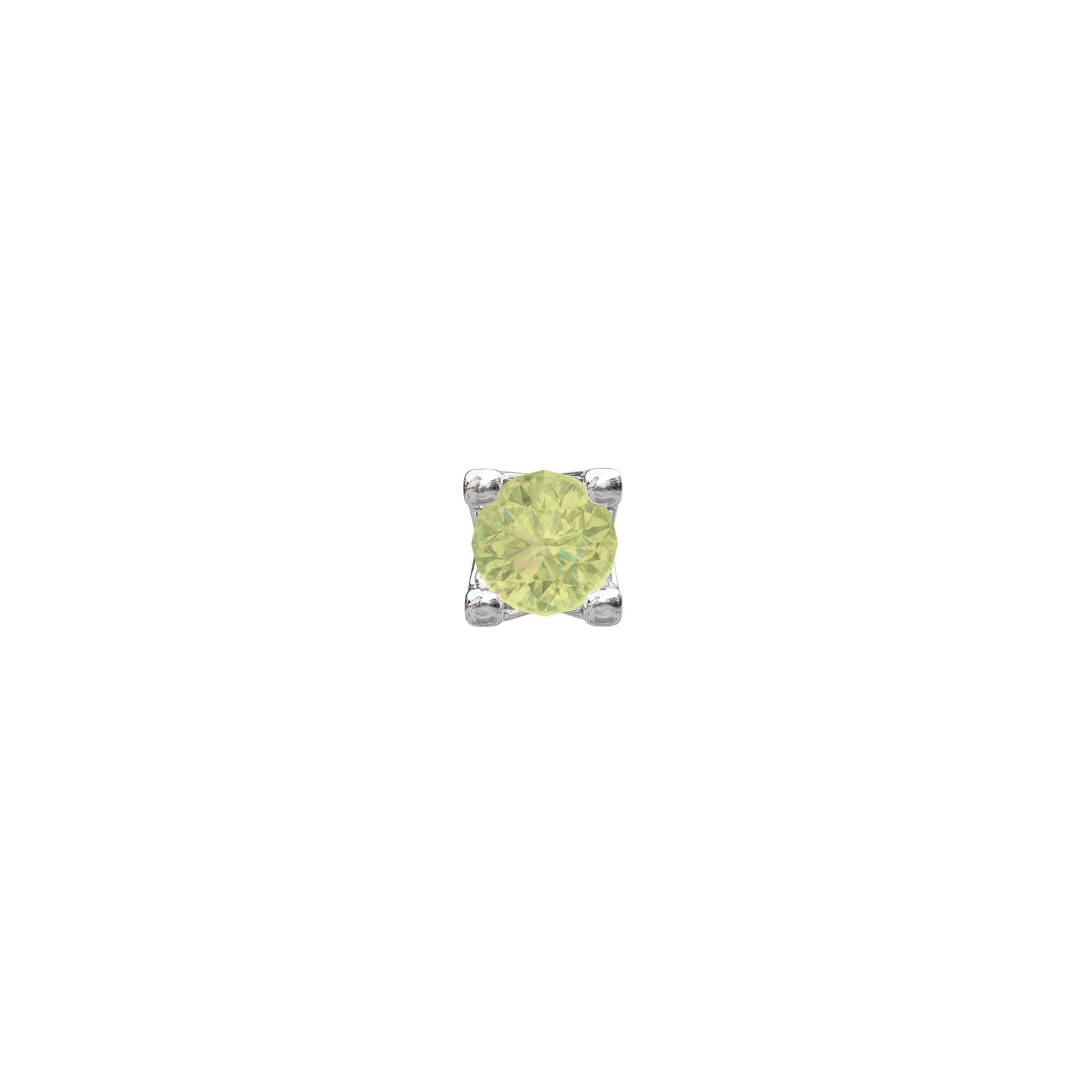 Rhod. Silberohrring m/Peridot Farbe cz PIERCE52 1