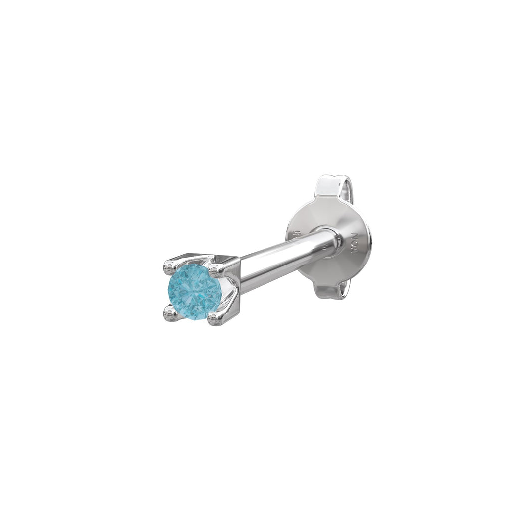 Rhod. silver earring w/London topaz colour cz PIER