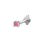 Rhod. S.ohrring m/pink topaz Farbe cz PIERCE52