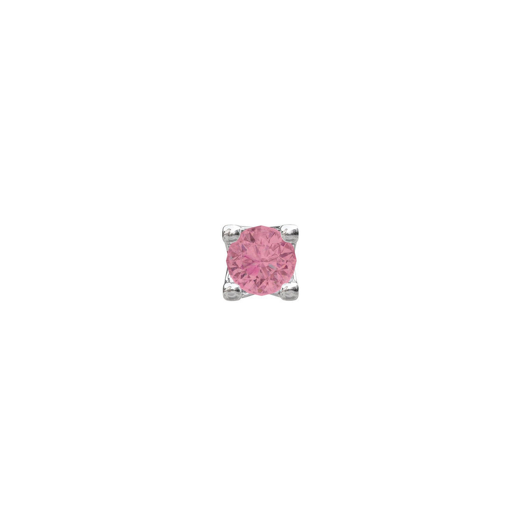 Rhod. sølvørestik m/pink topaz farve cz PIERCE52 1
