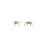 Rhod. Silberohrringe Regenbogen m/Emaille