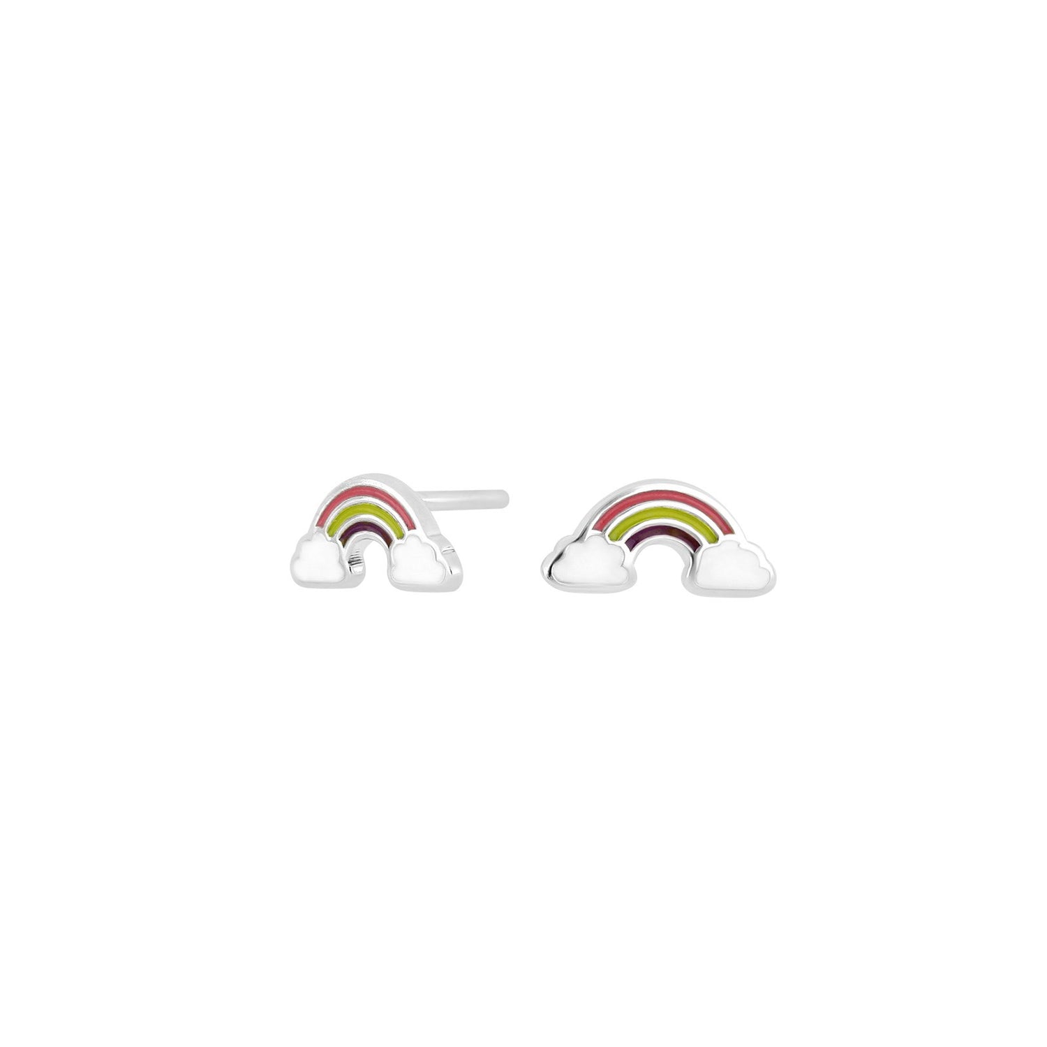 Rhod. Silberohrringe Regenbogen m/Emaille
