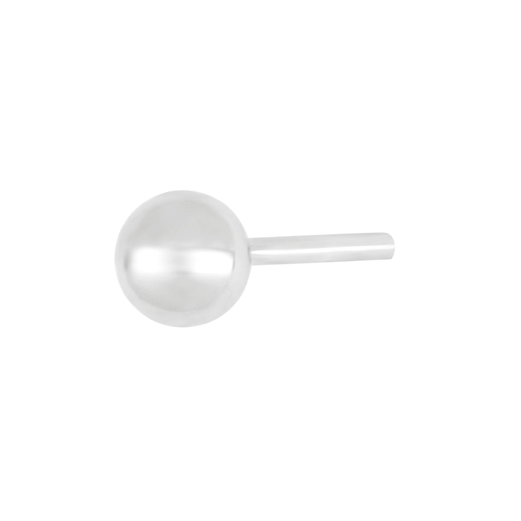 SON rhod. sølvørestik kugle 4mm 1 stk.