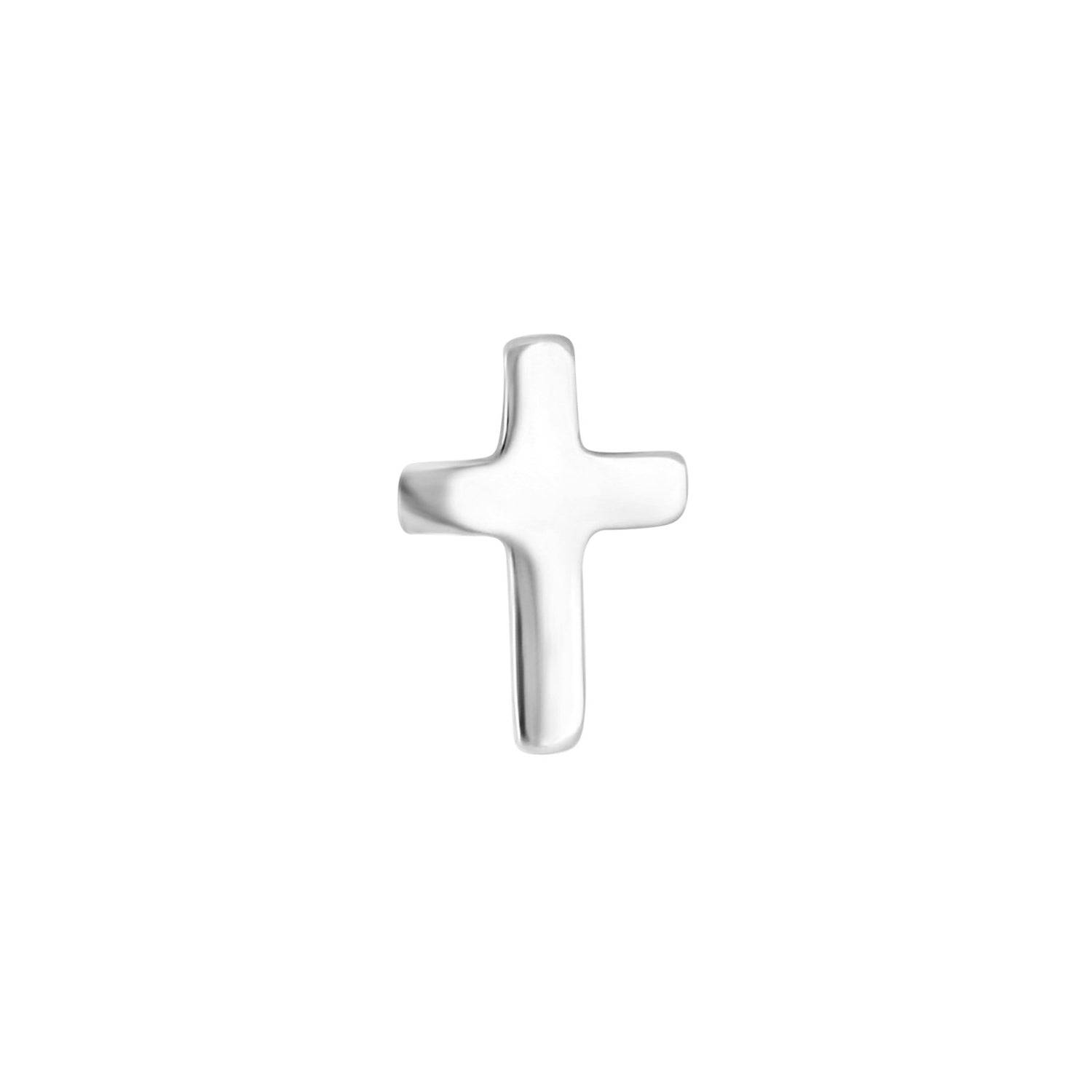 SON rhod. silver earring cross 7mm 1 pc.