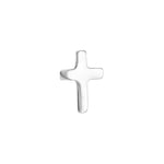 SON rhod. silver earring cross 7mm 1 pc.