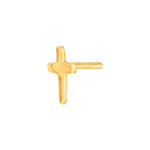 SON goldpl. silver earring cross 7mm 1 pc.