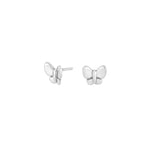 Rhod. silver earrings butterfly