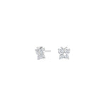 Rhod. silver earrings butterfly w/cz