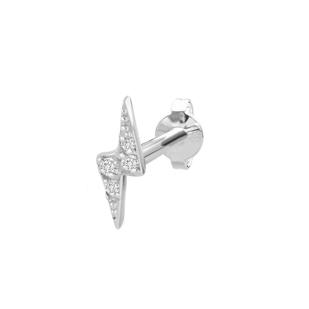 Rhod. silver earring PIERCE52 1 pc.