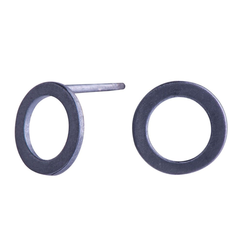 Oxidised silver earrings 12mm