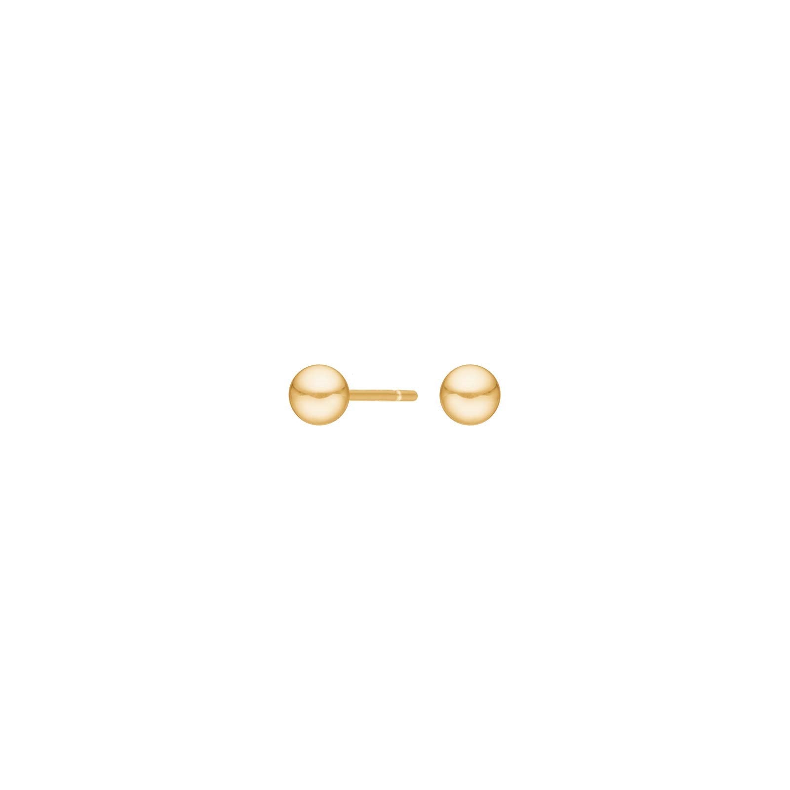 Goldpl. silver earrings ball 4mm