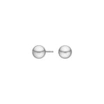 Rhod. silver earrings ball 7mm