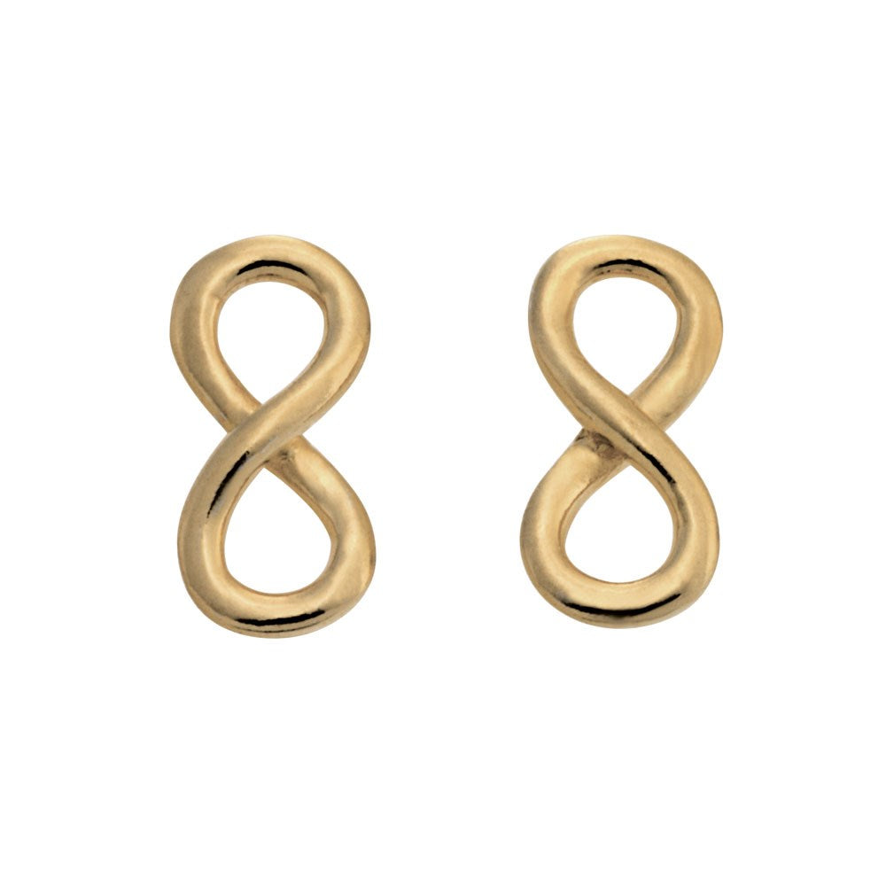 Gold-plated silver earrings infinity symbol