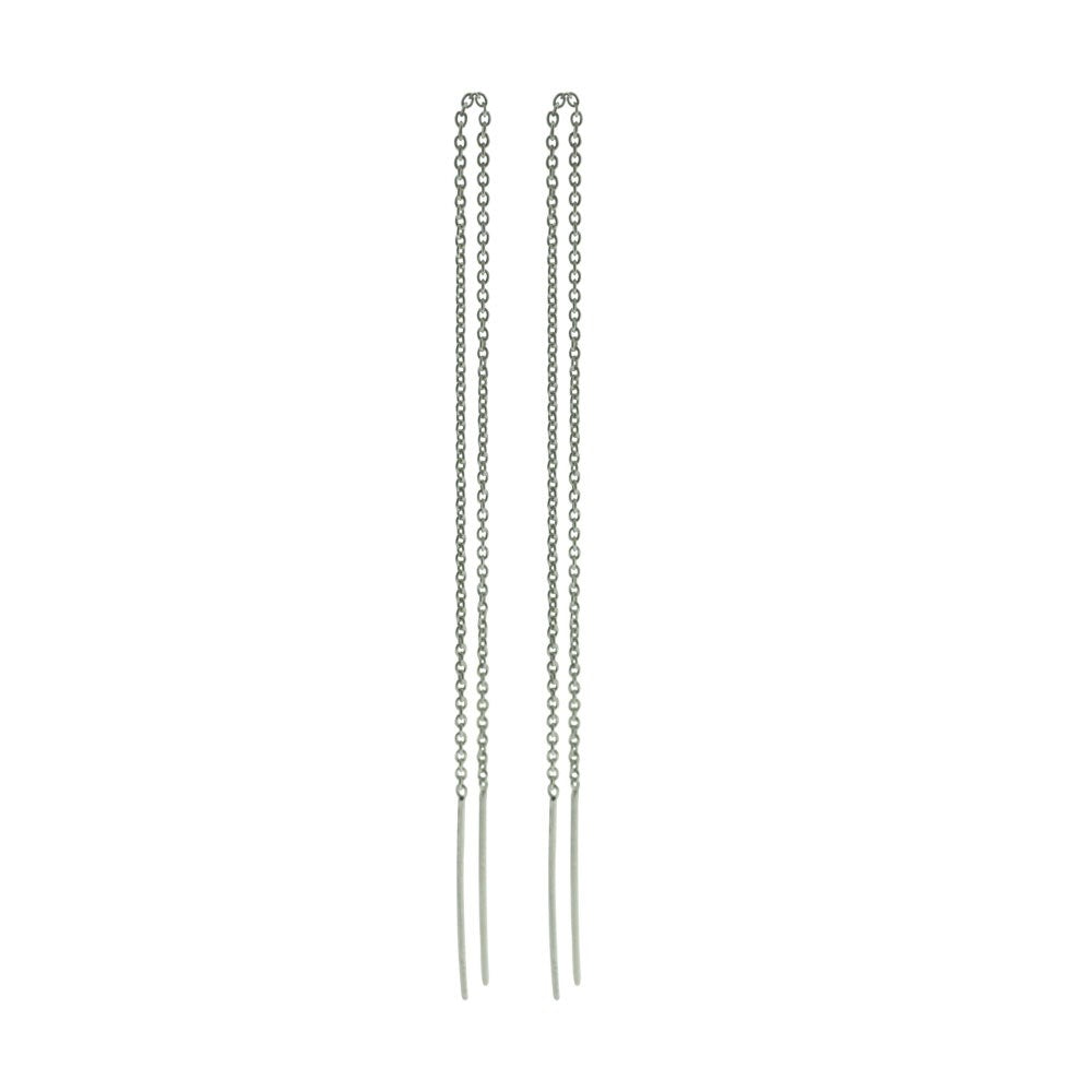 Rhod. silver ear chain 17cm