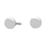 Rhodium-plated silver earrings circle 4mm