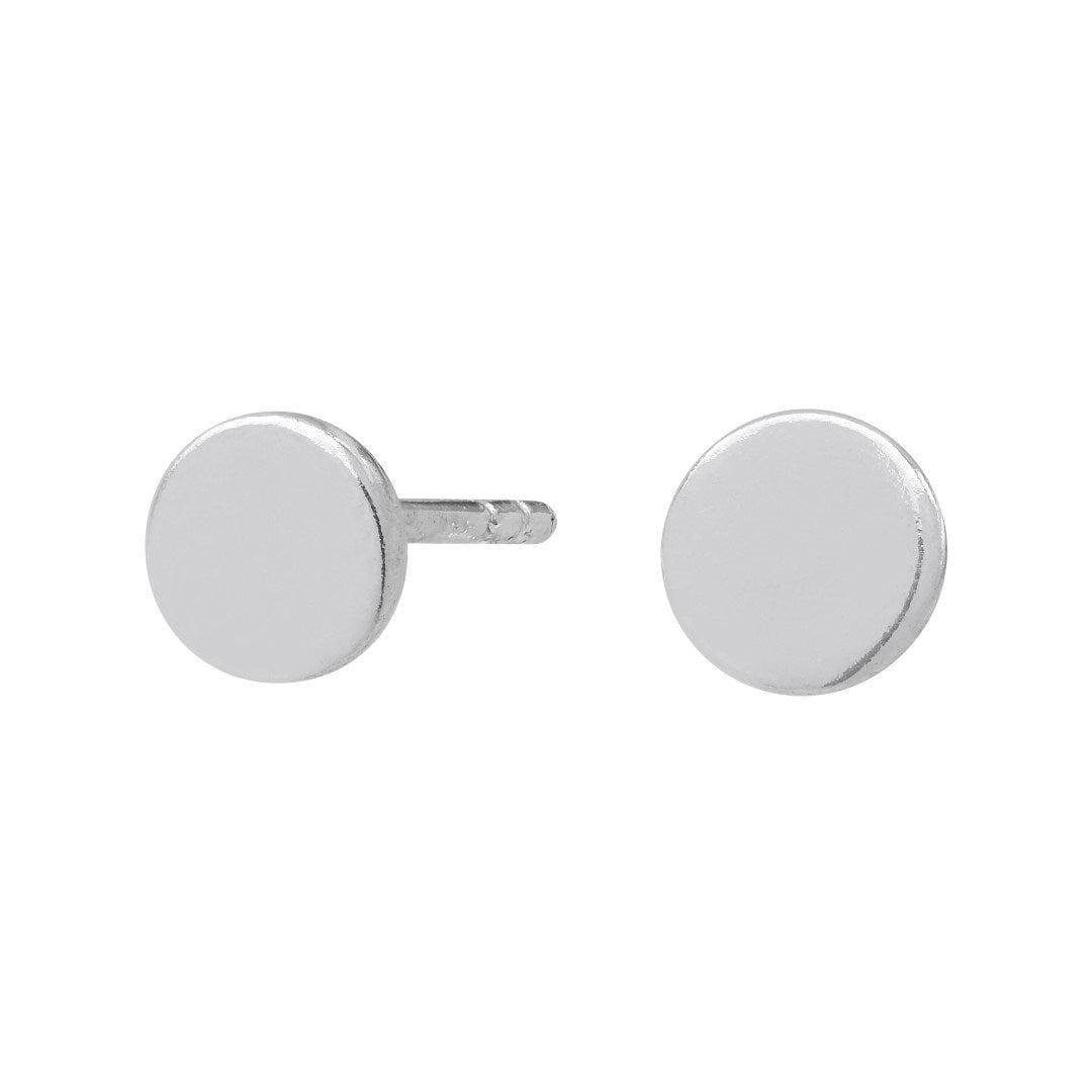 Rhodium-plated silver earrings circle 5mm