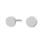 Rhodium-plated silver earrings circle 5mm