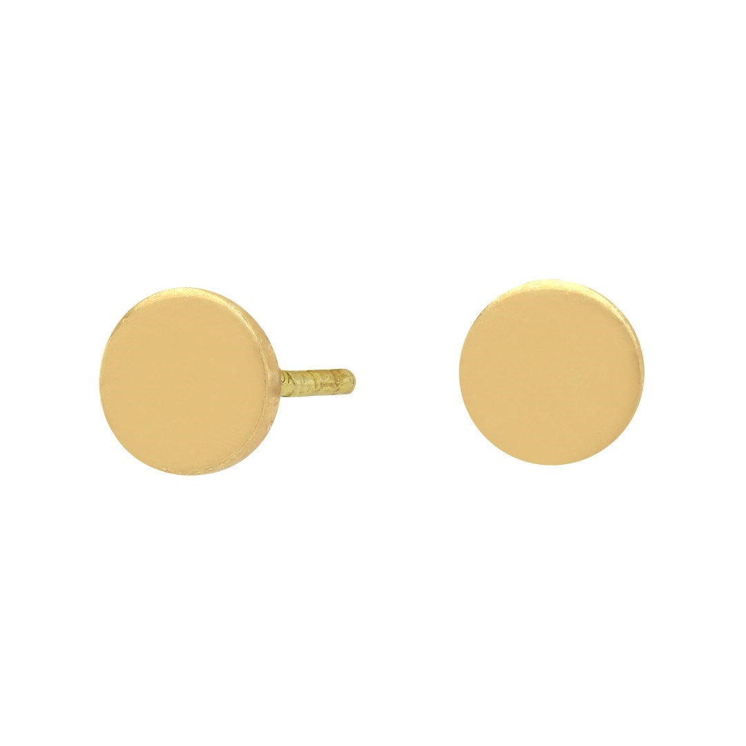 Gold-plated silver earrings circle 6mm