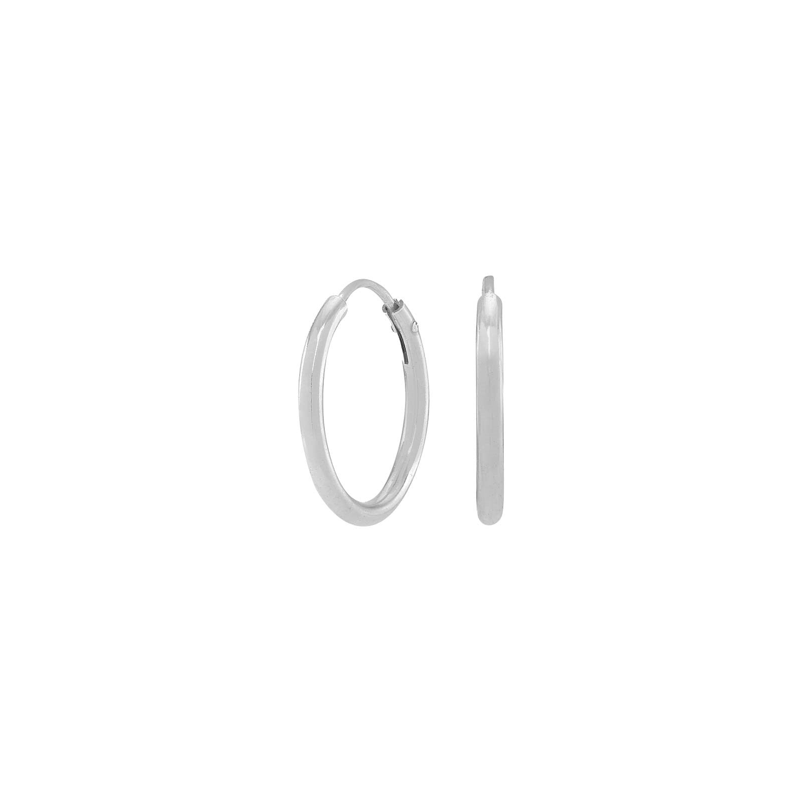 Rhodinierte Silber Creolen 15mm HOOP52
