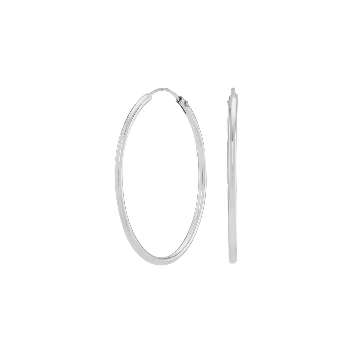 Rhodium-pl. silver hoops 25mm HOOPS52