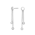 Stab. Silber Ohrstecker Kette mit Kugeln