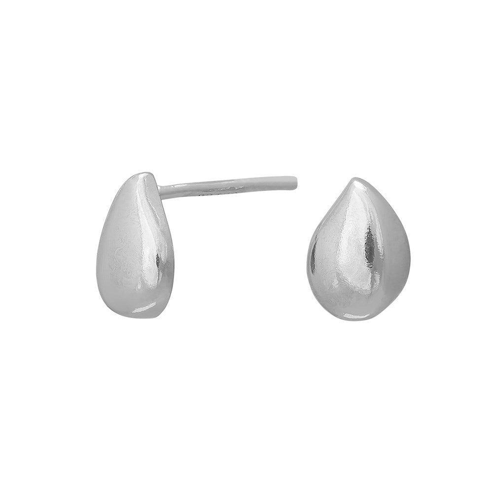 Rhd. silver earring 9mm