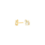 Silver ear studs unicorn w/enamel