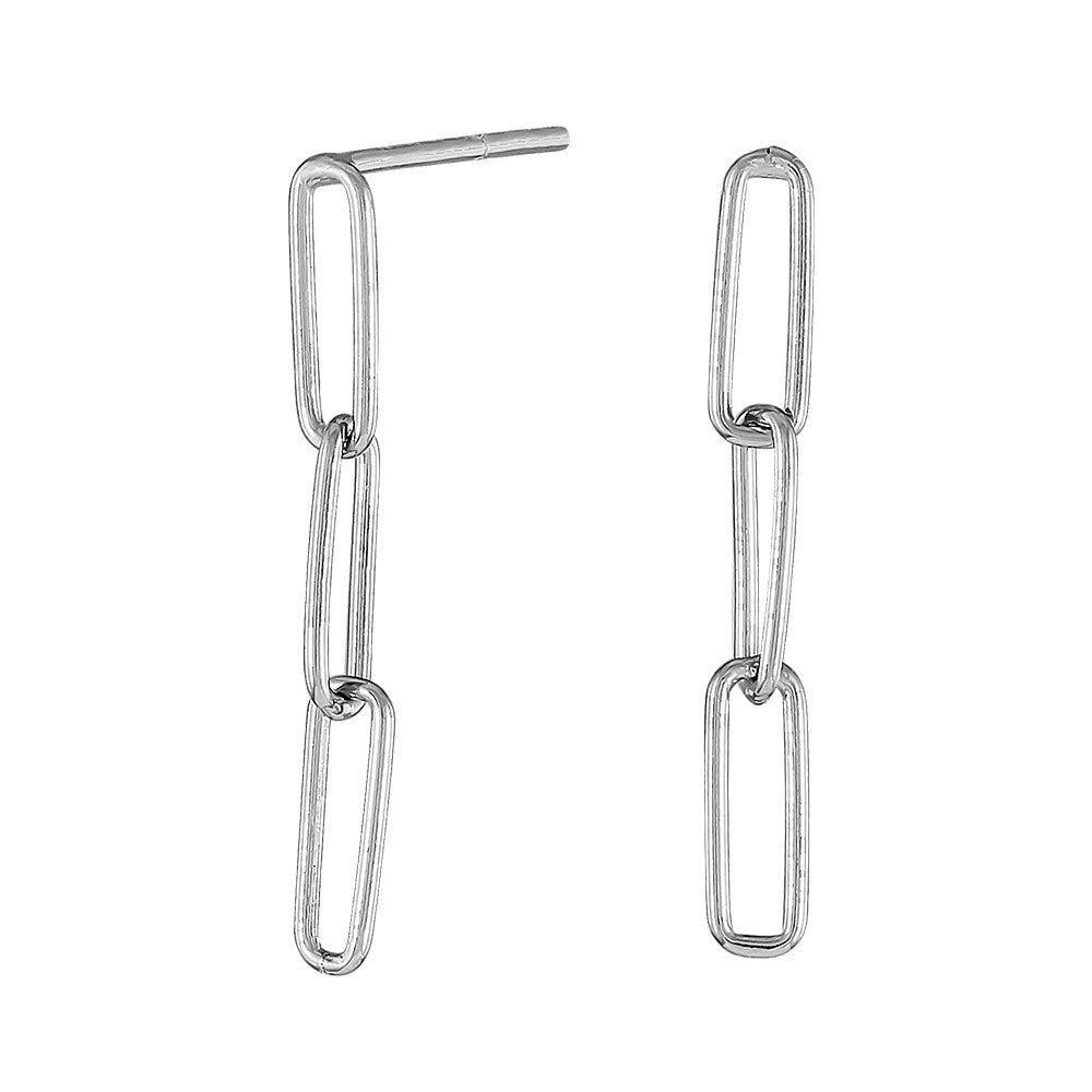 Rhod. silver earrings BOND52 28mm