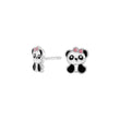 Silberohrringe Panda mit Emaille