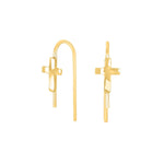 Gold-plated silver stud earrings BUY52 cross