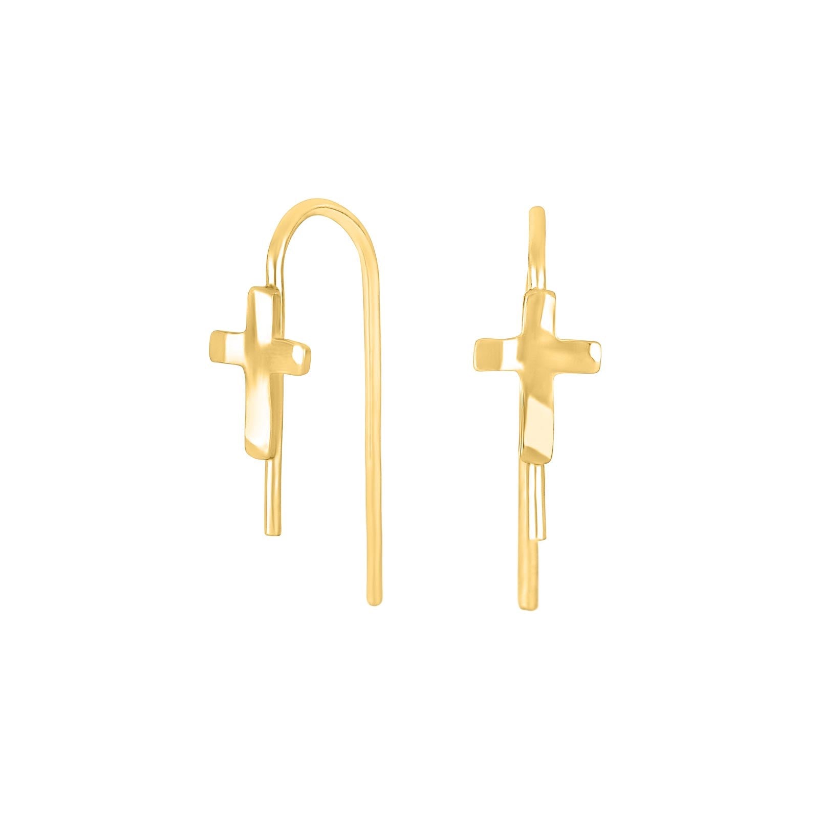Gold-plated silver stud earrings BUY52 cross