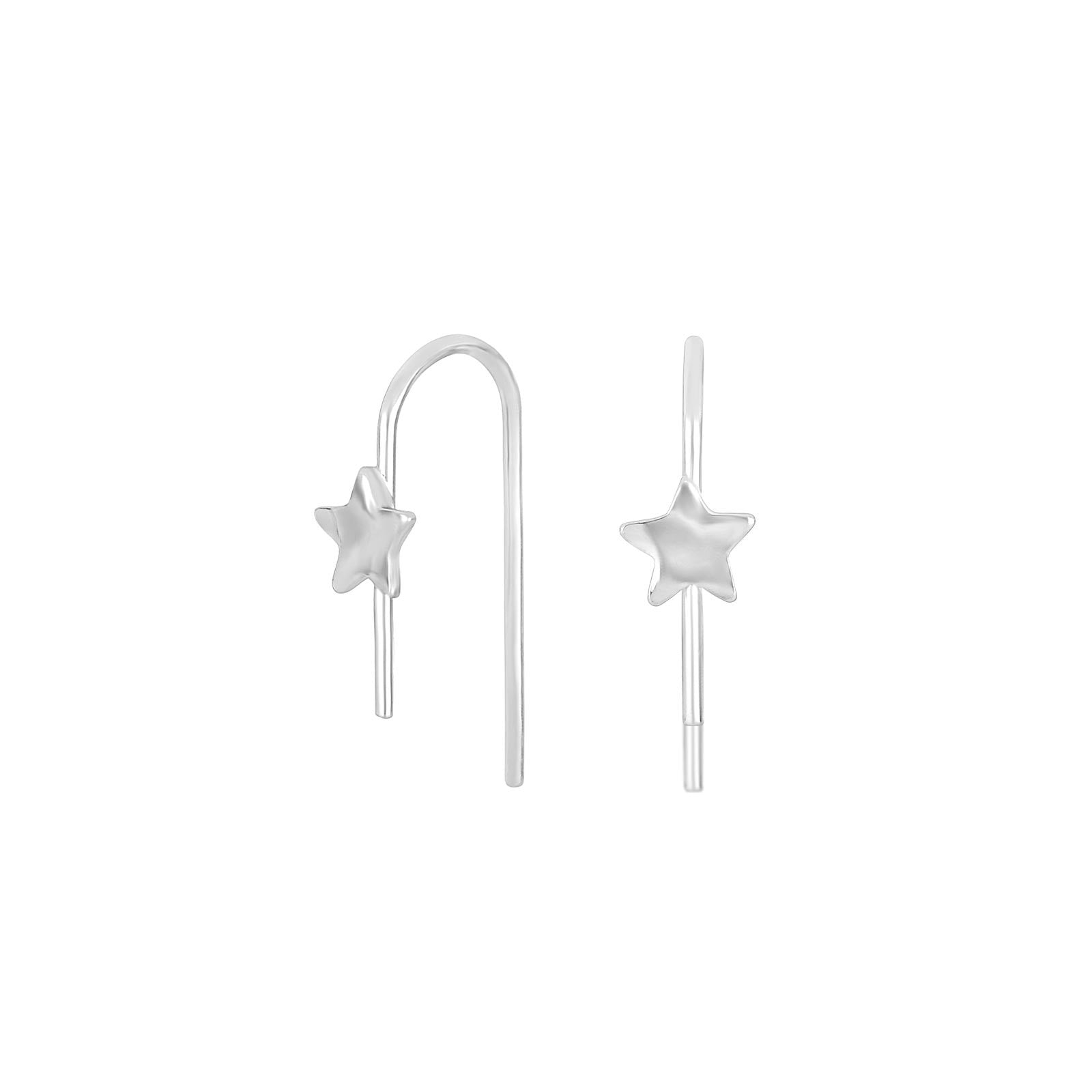 Rhd. silver earrings BUY52 star