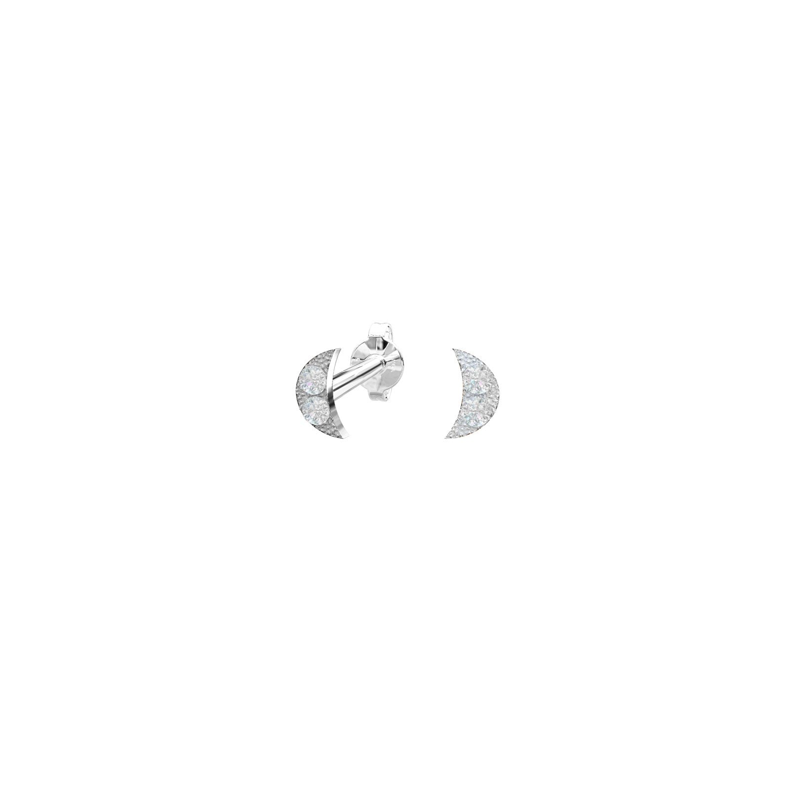 Rhod. silver earrings w/cz