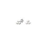 Rhod. silver earrings w/3 balls