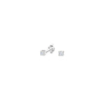Rhod. silver earrings w/cz