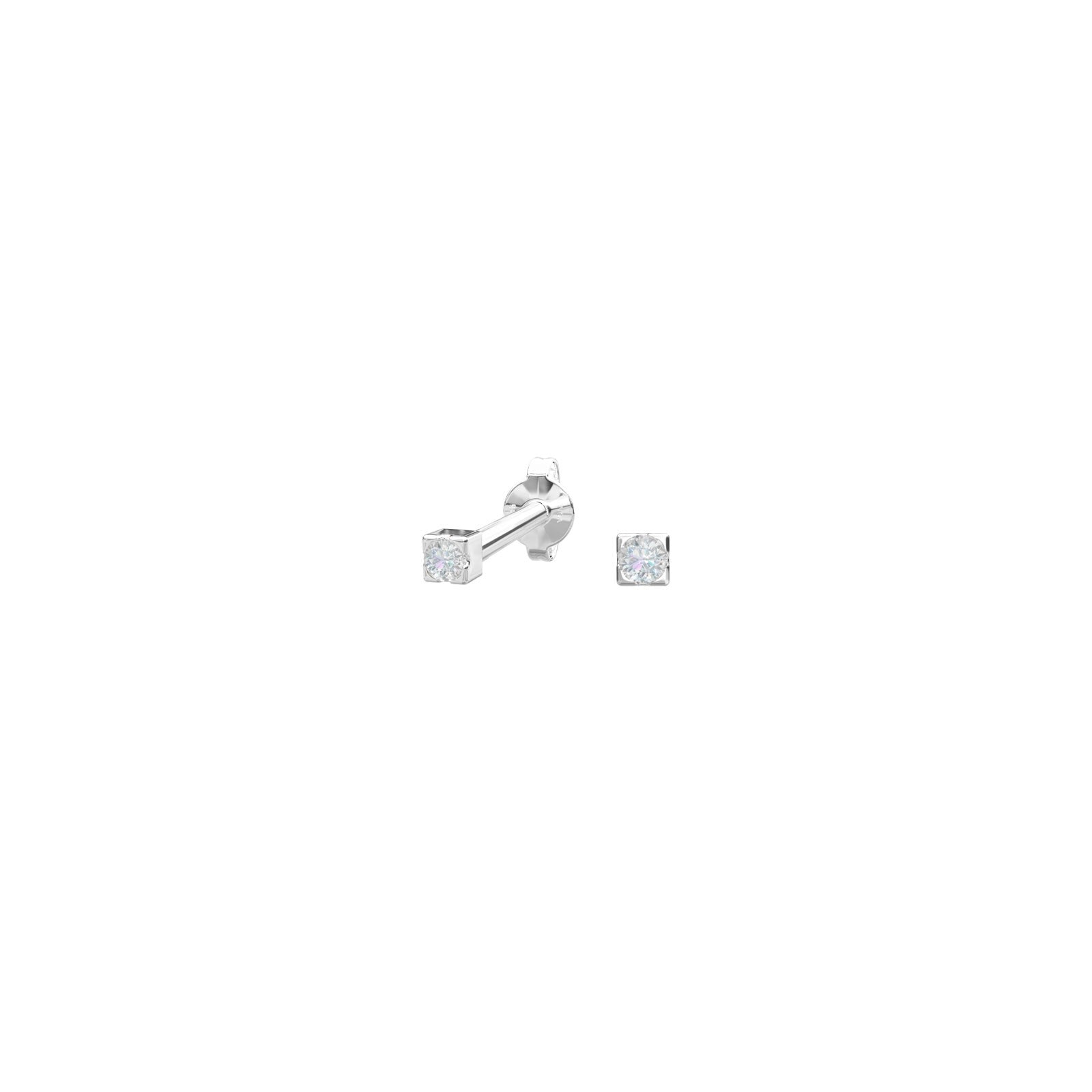 Rhod. silver earrings w/cz