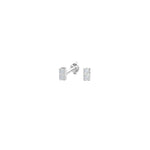 Rhod. silver earrings w/2 cz