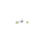 Rhod. silver earrings w/peridot colour cz