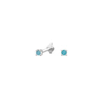 Rhod. silver earrings w/London topaz colour cz