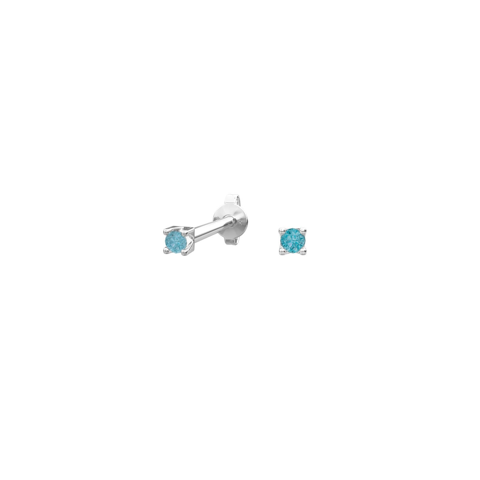 Rhod. silver earrings w/London topaz colour cz