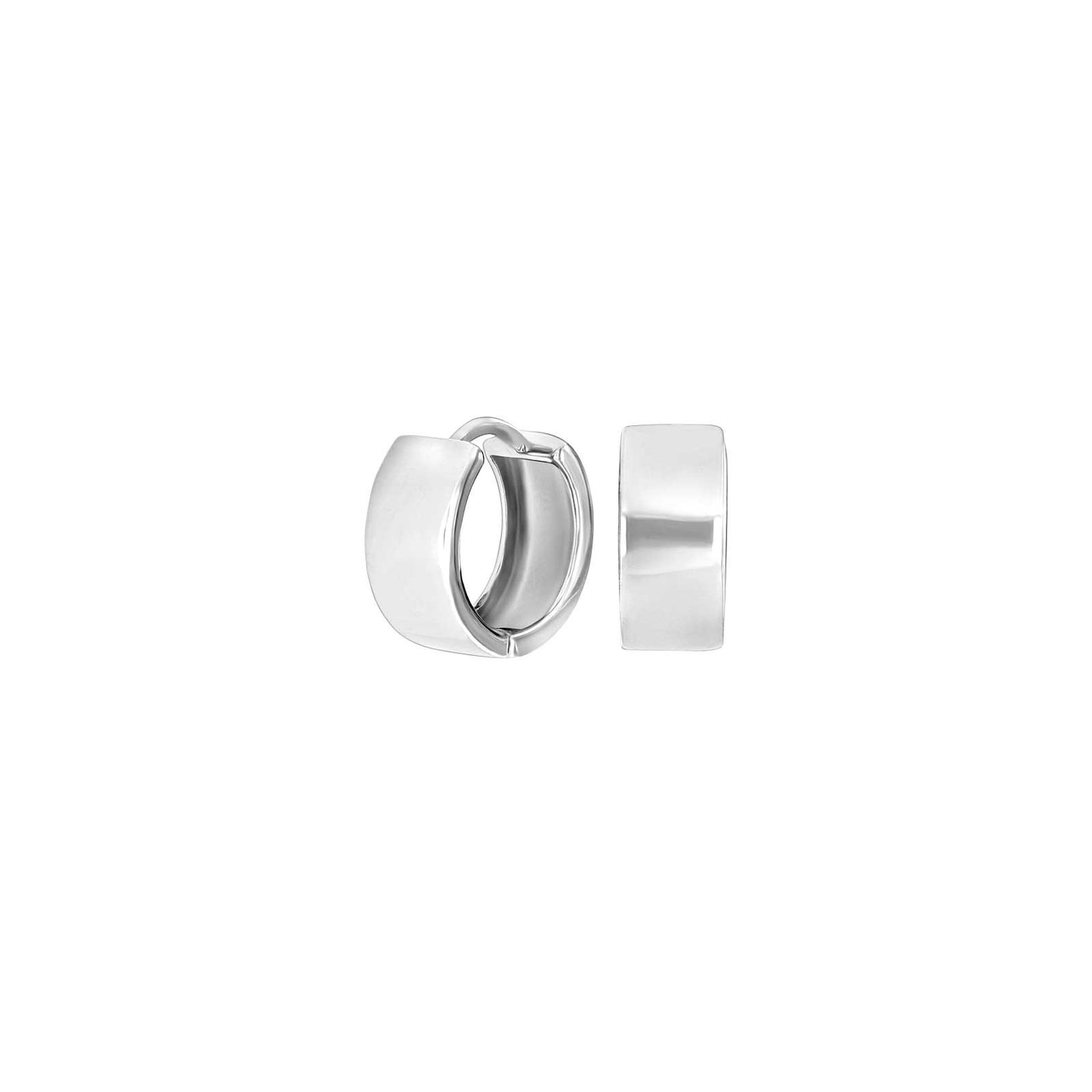 Silver creoles SQUARE52 - Rhodium plated