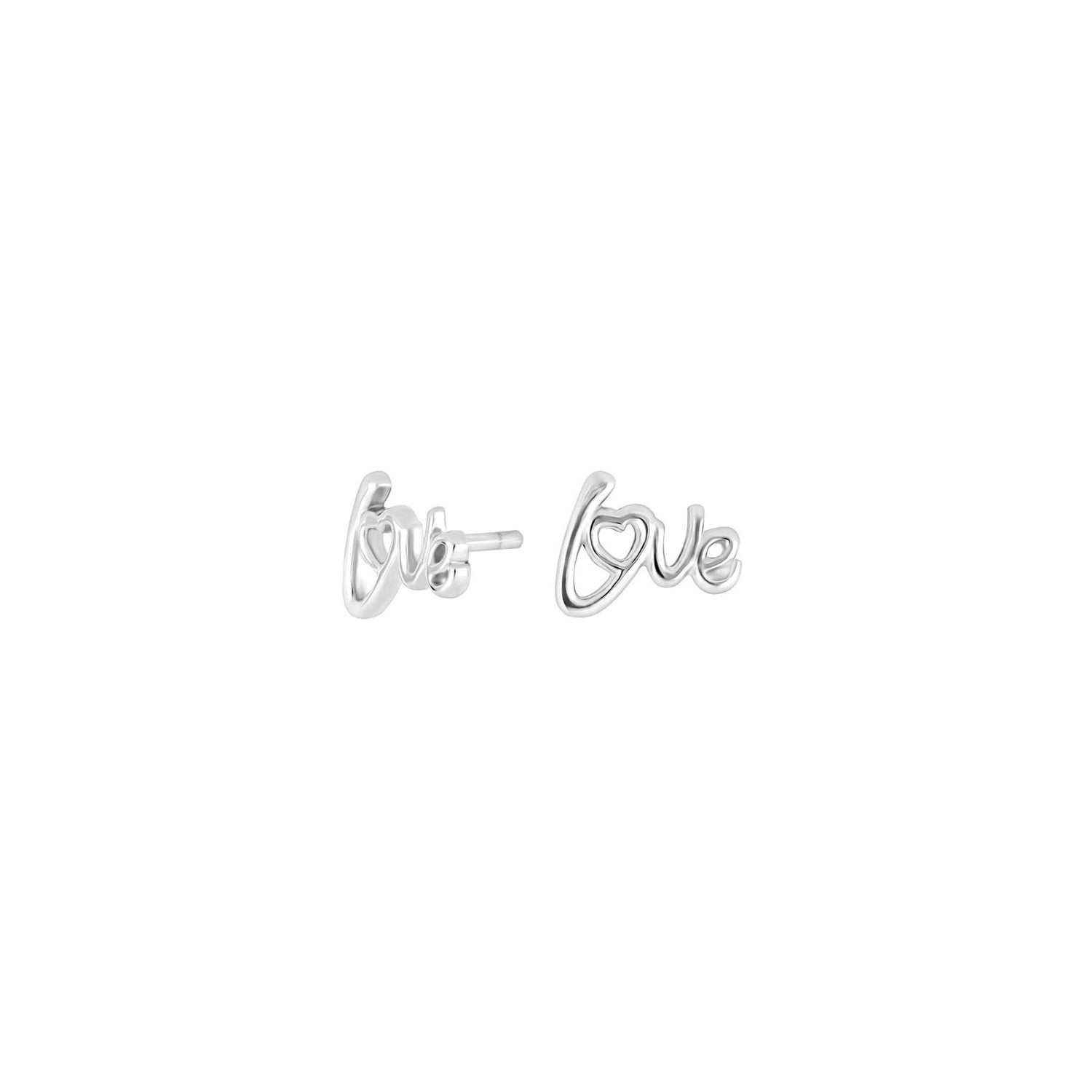Rhod. Silberohrringe Love