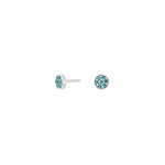 Rhod. silver earrings round w/cz