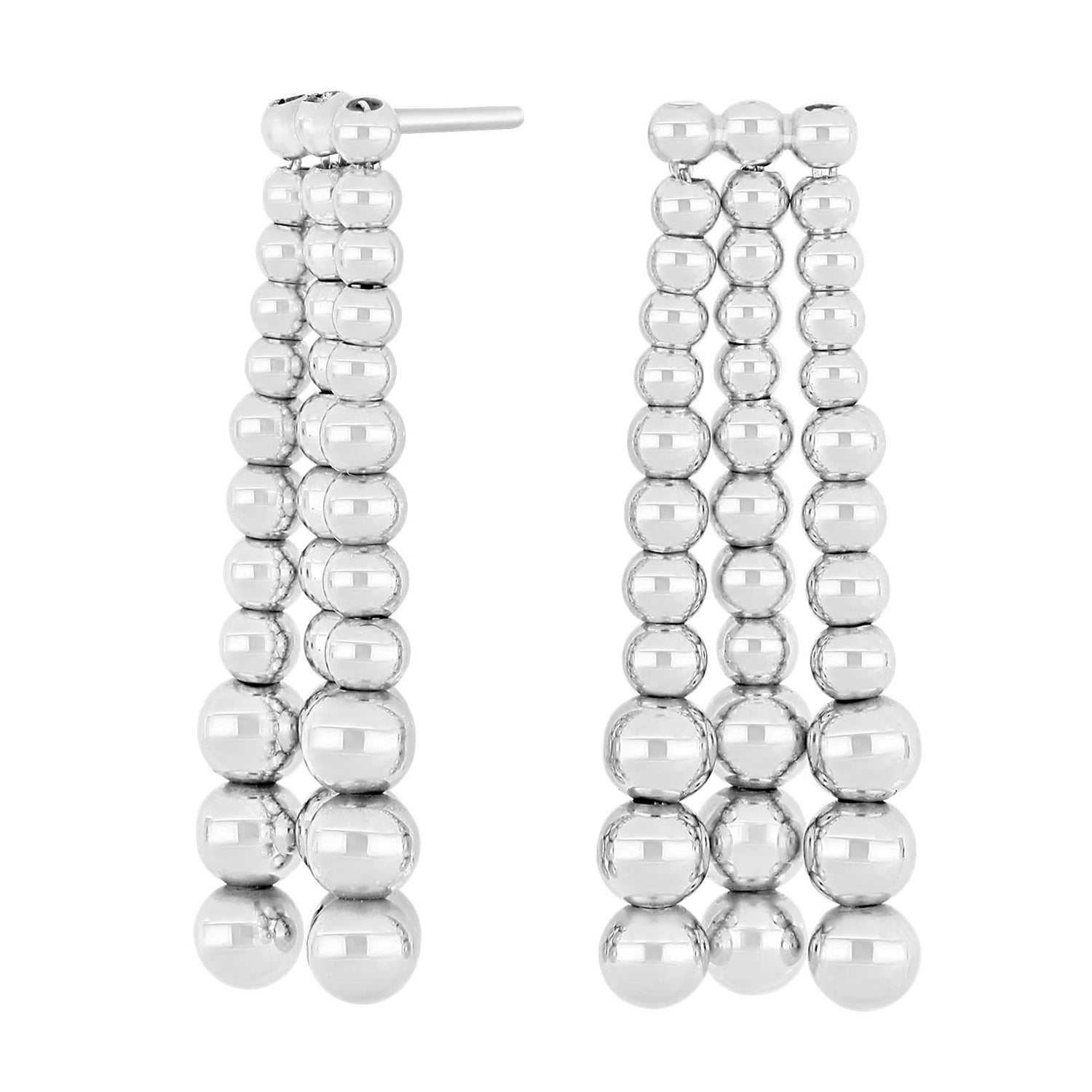 Silver earrings MAMBO52 - Rhodium plated