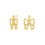 Silver ear hangers bow SUPERHERO52